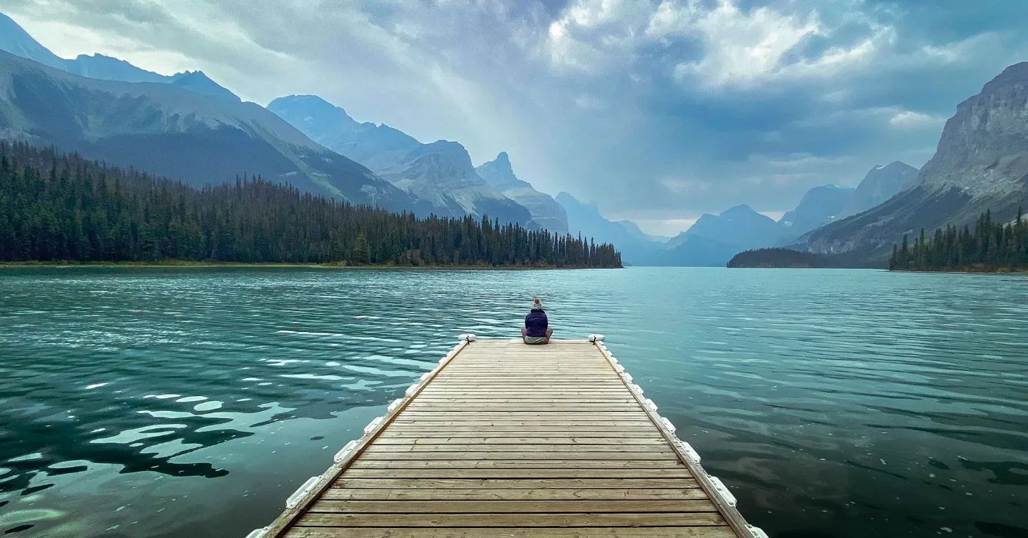 Standing at the end of a dock in Alaska